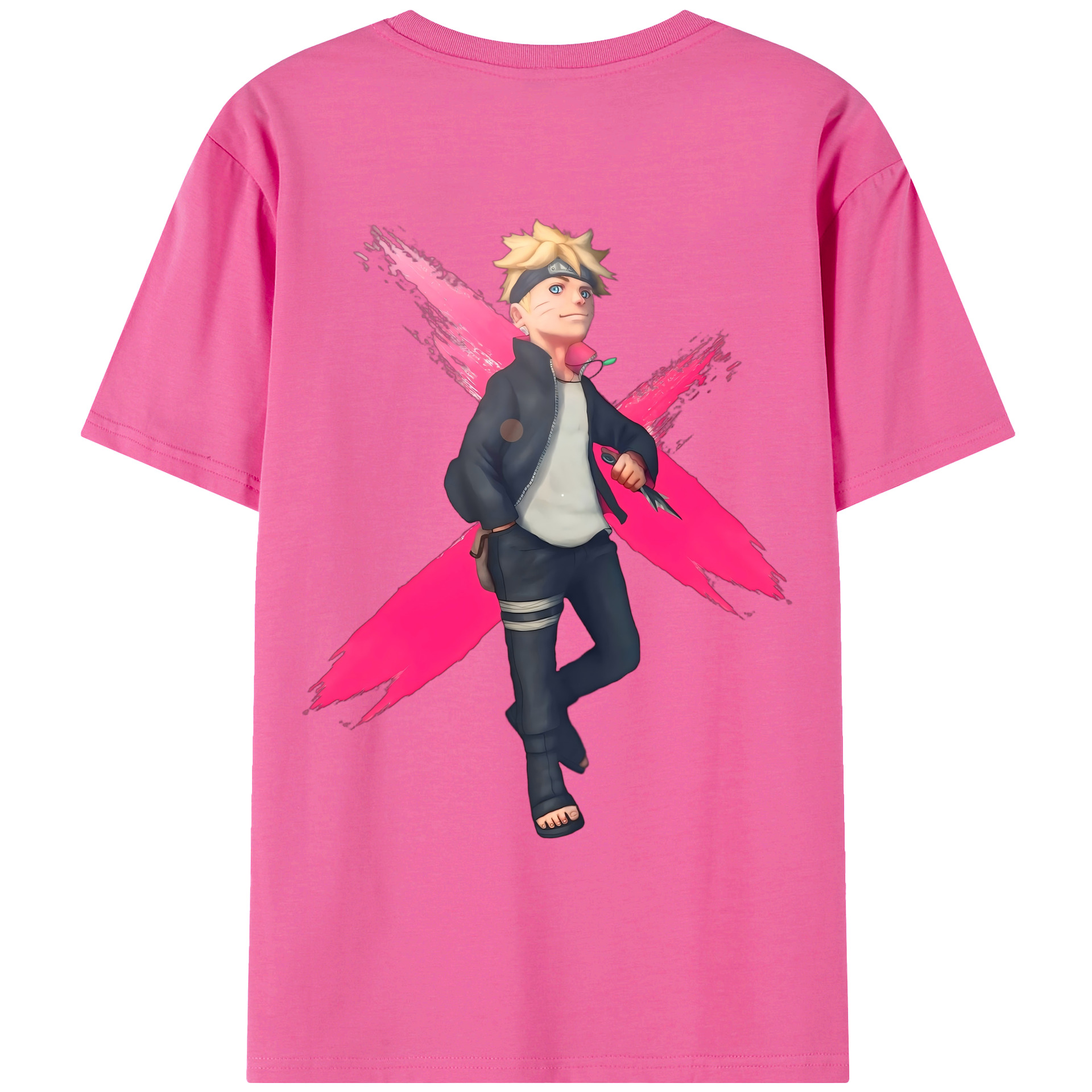 （画像用） NARUTO -ナルト- うずまき ボルト Uzumaki Boruto レディース半袖Tシャツ(バックプリント)